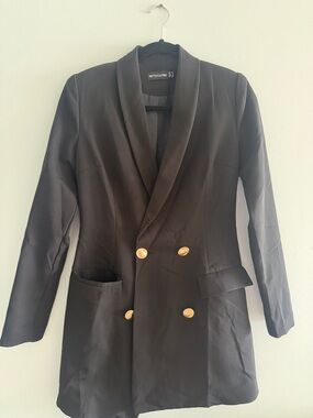 PrettyLittleThing Black Long Blazer
